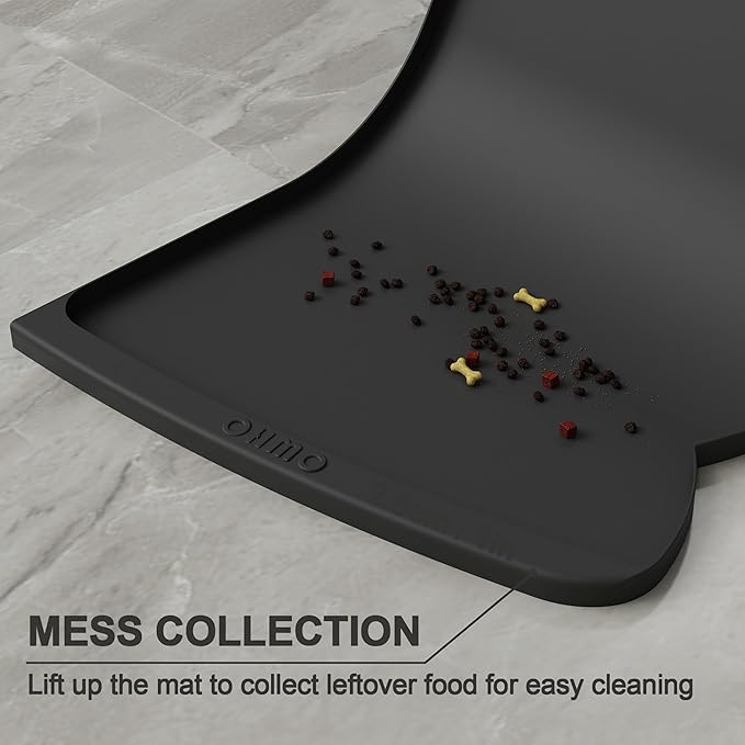 OHMO Dog Food Mat w/Residue Collection Pocket Silicone Pet Feeding Mat - Image 3