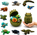 Reptile Collection Series 2 with Crocodile Egg Hatchery - 10 Articulated 3D Printed Mini Lizards, Snake & Turtles, Miniature Shelf Display for Reptile Enthusiasts, 3D Printed Lizard and Snake Set