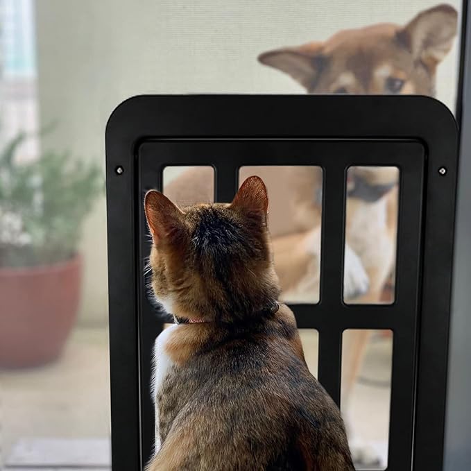 PETLESO Dog Door for Sliding Door, Lockable Dog Screen Door - Image 7