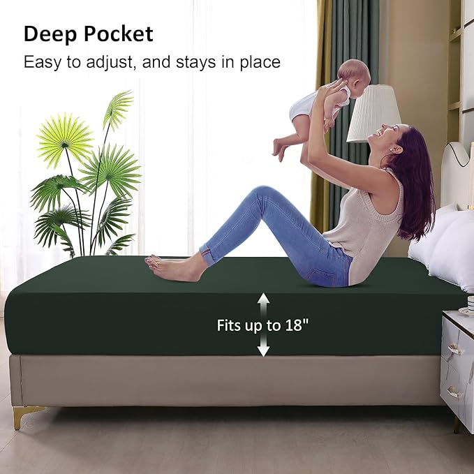 Full Mattress Protector Waterproof, Fitted Sheet Style Breathable Mattress Cover - Image 4