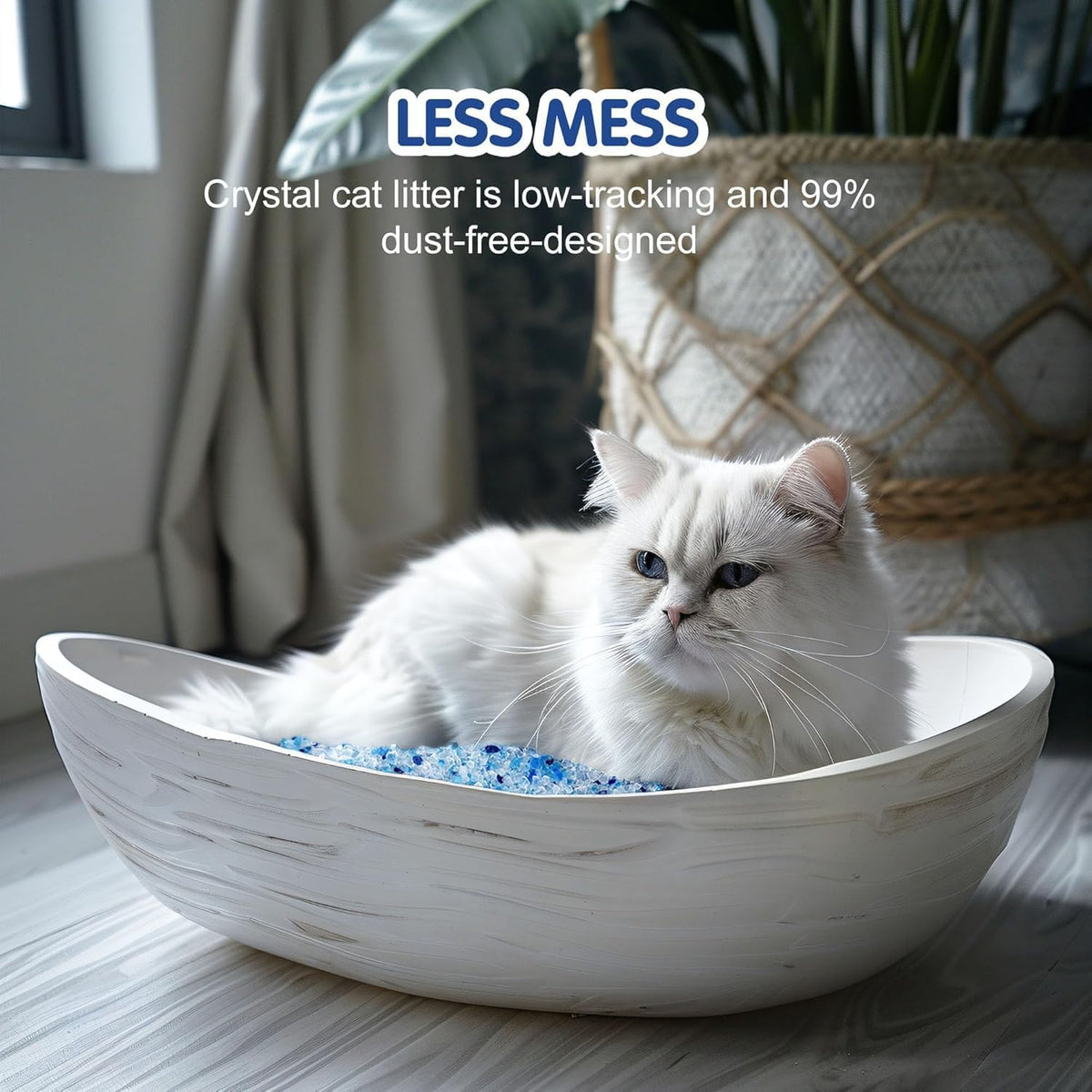 COCOYO Lavender-Scented Crystal Cat Litter I Silica Gel Cat Litter – 17.2 Lbs Value Pack (4.3 Lbs x 4)