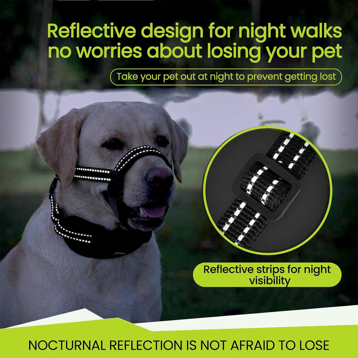 Dog Muzzle & Collar for Dogs, Soft Muzzles with D-Ring for Biting Barking