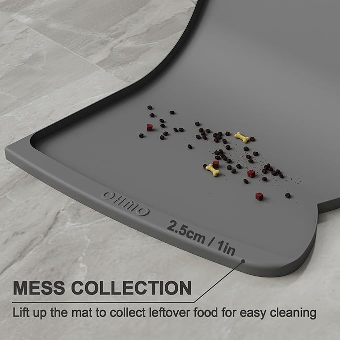 OHMO Dog Food Mat w/Residue Collection Pocket Silicone Pet Feeding Mat - Image 3