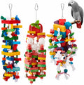 Seenelling 3 Pcs Extra Large Bird Toys for Parrots, Block and Rope