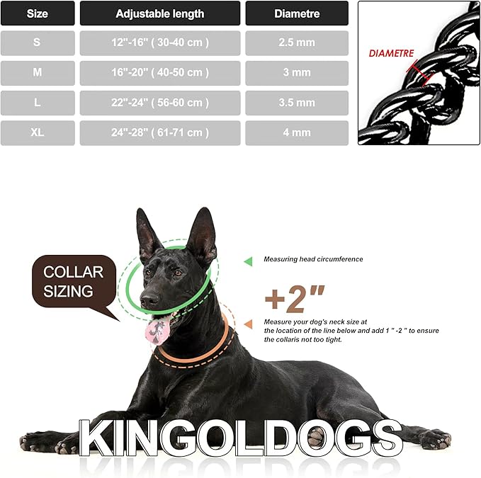 Stainless Steel Black Dog Chain Collar - Image 5