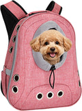 Small Dog Cat Chest Backpack Carrier,Large Space Ventilated Front Facing Backpack Carrier for Puppy,Lightweight Doggy Backpack for Hiking,Camping,Travel,Outdoor,Max 12 lbs(Pink)