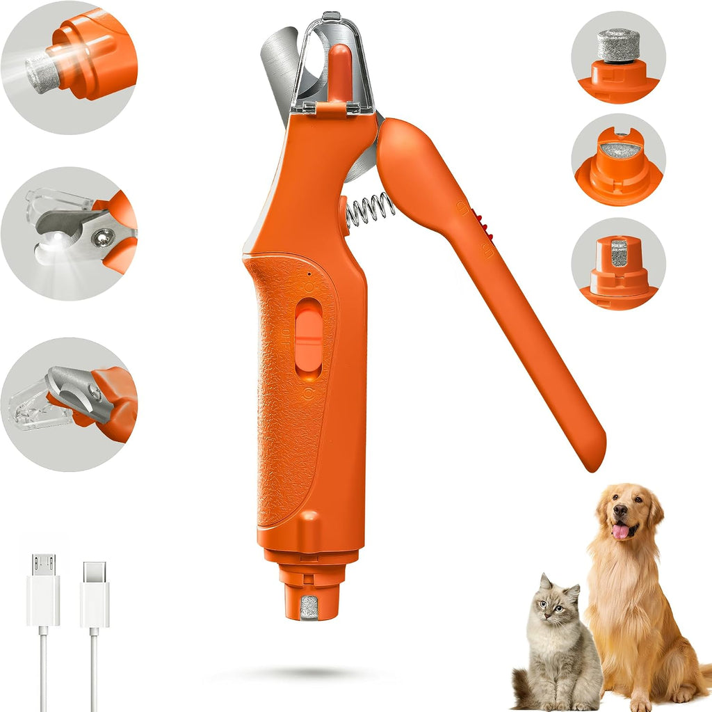 CATPICK 2-in-1 Cat & Dog Nail Clippers with Grinder and Dual LED Lights
