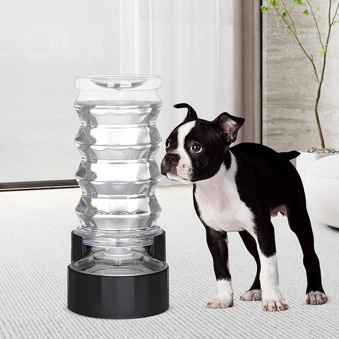 RIZZARI Dog Water Bowl Dispenser : 8L Gravity Large Black Stainless Steel - Image 5