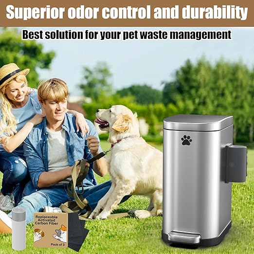 Dog Poop Trash Can Outside - Image 9