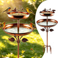 Bird Bath for Outside, 45In Vintage Freestanding Birdbaths for Outdoors, Double Metal Bird Bath Feeder Bowls for Garden Patio Yard Lawn Decor (Bronze)