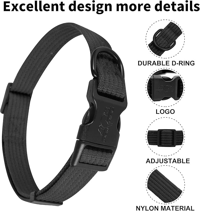 lynxking Dog Collar Soft Padded Breathable Cotton Solid Color Strong Adjustable - Image 3