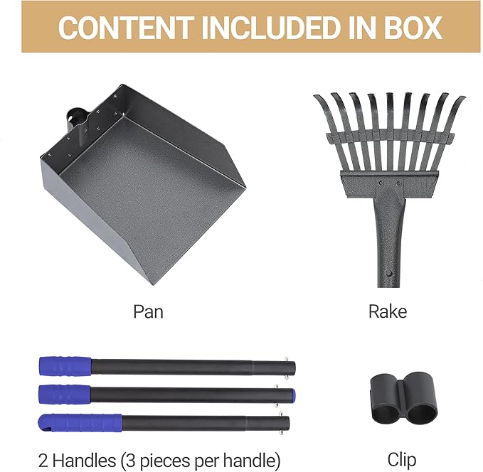 Heeyoo Dog Pooper Scooper, Dog Poop Tray and Rake Set, Pet Waste Removal Scoop - Image 5