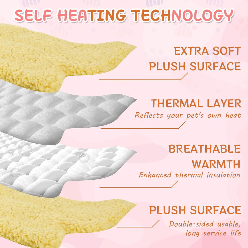 3Pack Self Warming Pet Bed Leaf Pad, Mixed Colors, Small-16 x20