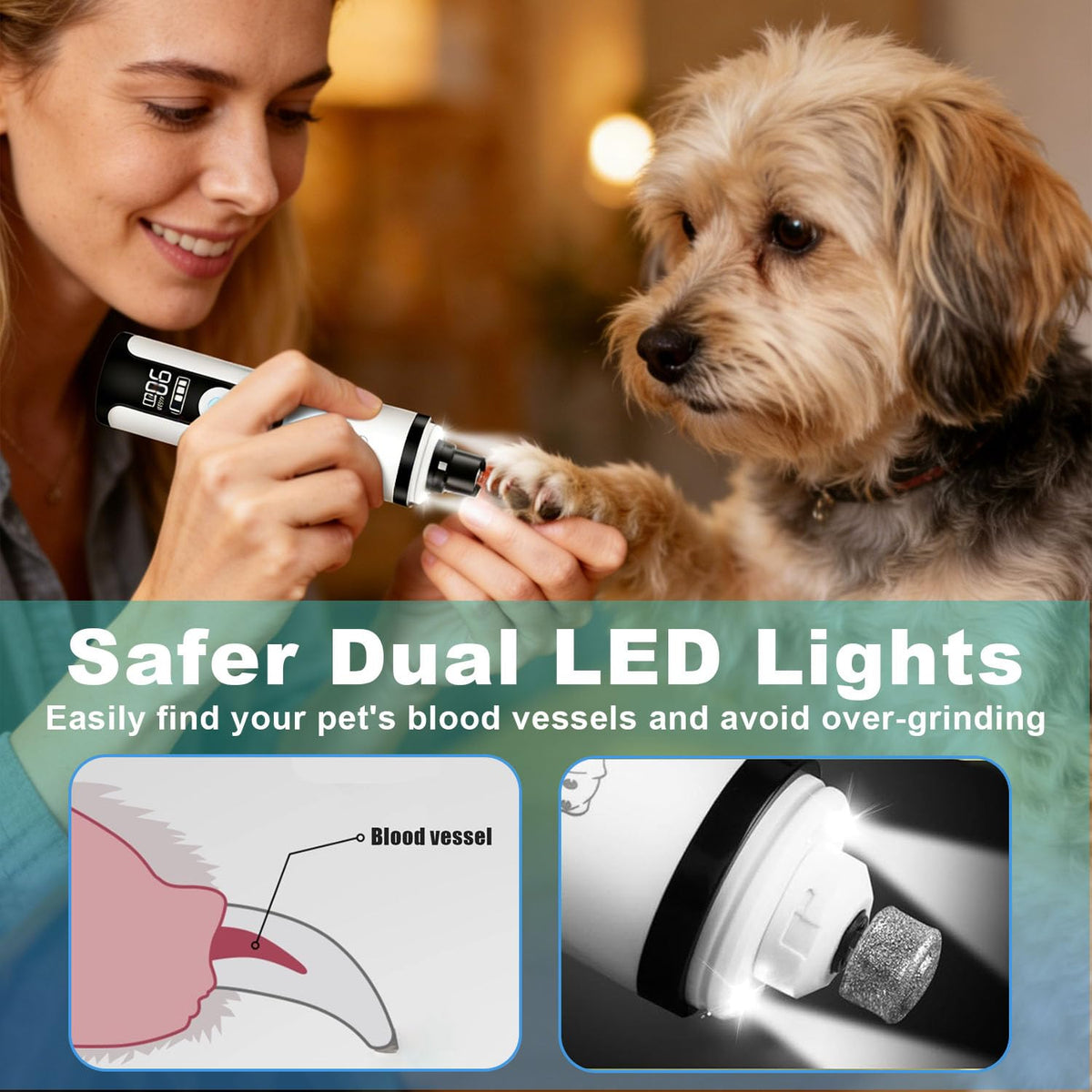Quiet Dog Nail Grinder Safe & Stress-Free for Sensitive Dogs Cats