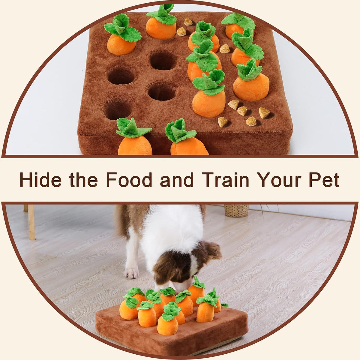 Snuffle Mat & Carrot Puzzle Toy for Dogs, Enrichment Toys with 12 Carrots
