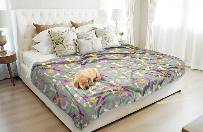 Allisandro Luxurious Dog Blanket, 350 GSM Super Fuzzy Microplush Fleece Pet - Image 8
