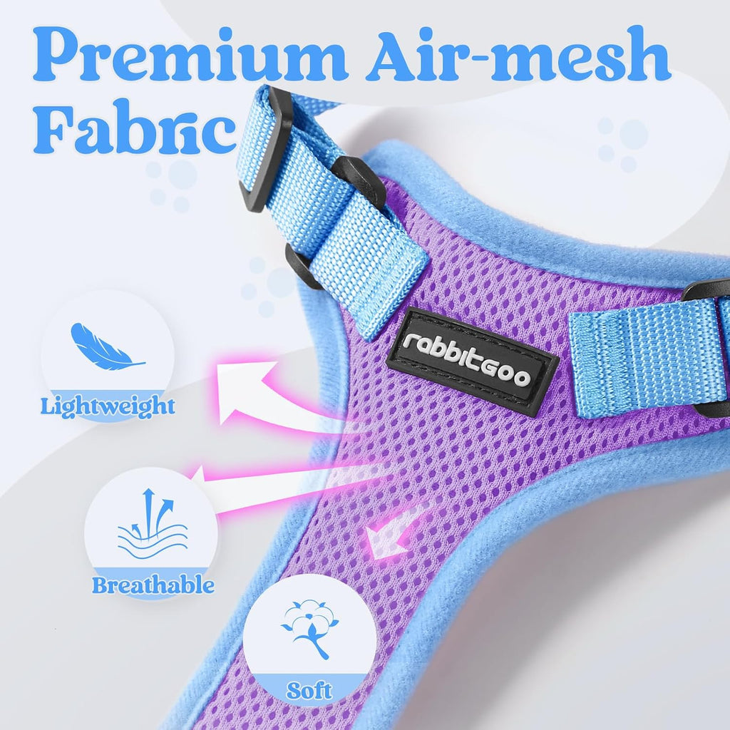 rabbitgoo Cat Harness and Leash Set, Escape Proof, Purple & Blue