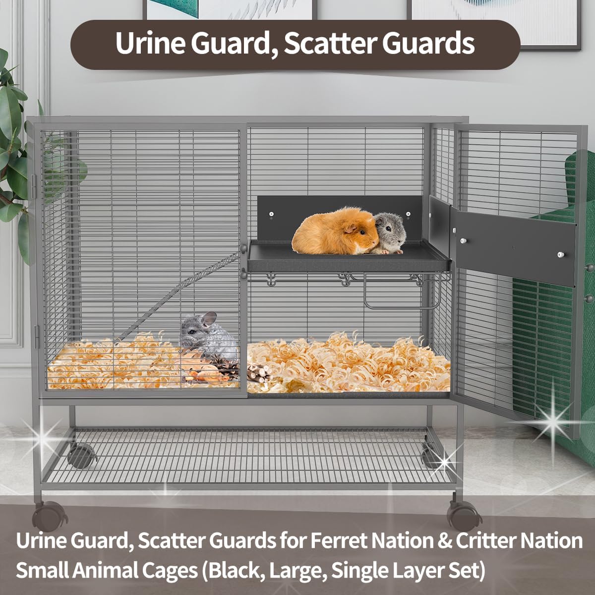 YKD Aluminum Alloy Scatter Guard for Ferret Nation & Critter Nation Cages