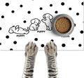 Puppy Pattern Pet Feeding Mat 24x16 Inch Polka Dot Pet Feeding Area Mat Pet by HOMETITUTE