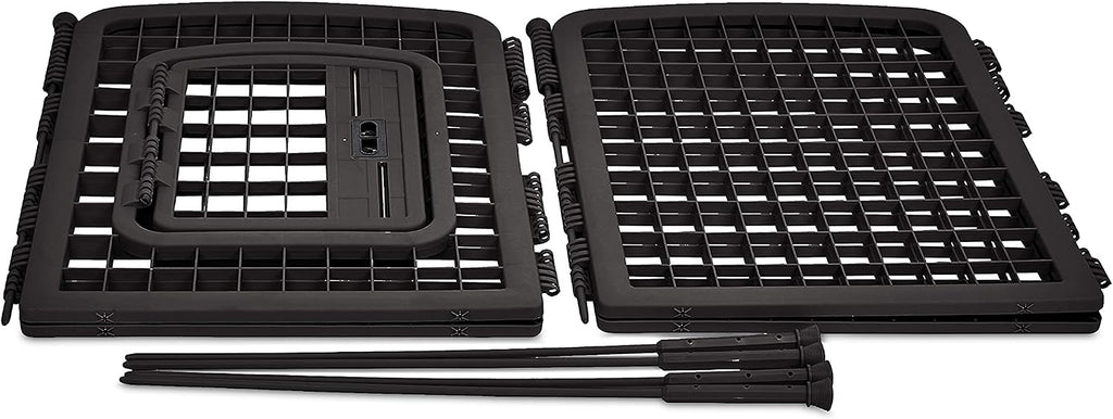 Amazon Basics 8-Panel Octagonal Plastic Dog Playpen, Portable Indoor/Outdoor Pet Fence with Gate, Exercise Pen for Puppies and Small Animals, 34 inches, Black