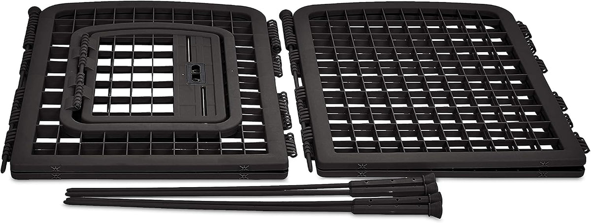 Amazon Basics 8-Panel Octagonal Plastic Dog Playpen, Portable Indoor/Outdoor Pet Fence with Gate, Exercise Pen for Puppies and Small Animals, 34 inches, Black