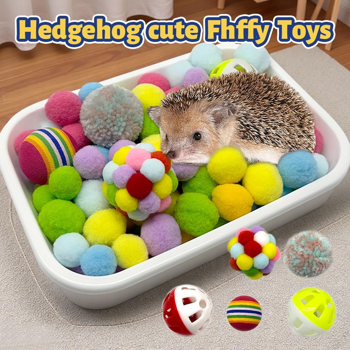 Funny Hedgehog Cage Accessories Enrichment Toys, Cute Sandbox and Ball Toys, Small Animal Accessories for Hedgehog Hamster Ferret