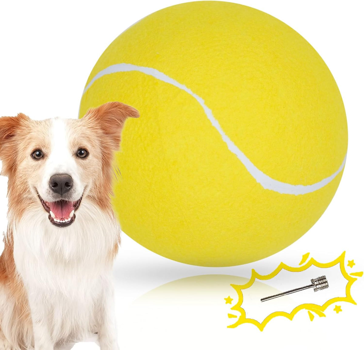 Banfeng Big Tennis Ball for Dogs, Giant Dog Tennis Ball Toy Large Outdoor Sports Gift for Small Medium Large Dog (Goose Yellow, 9.5 inch)