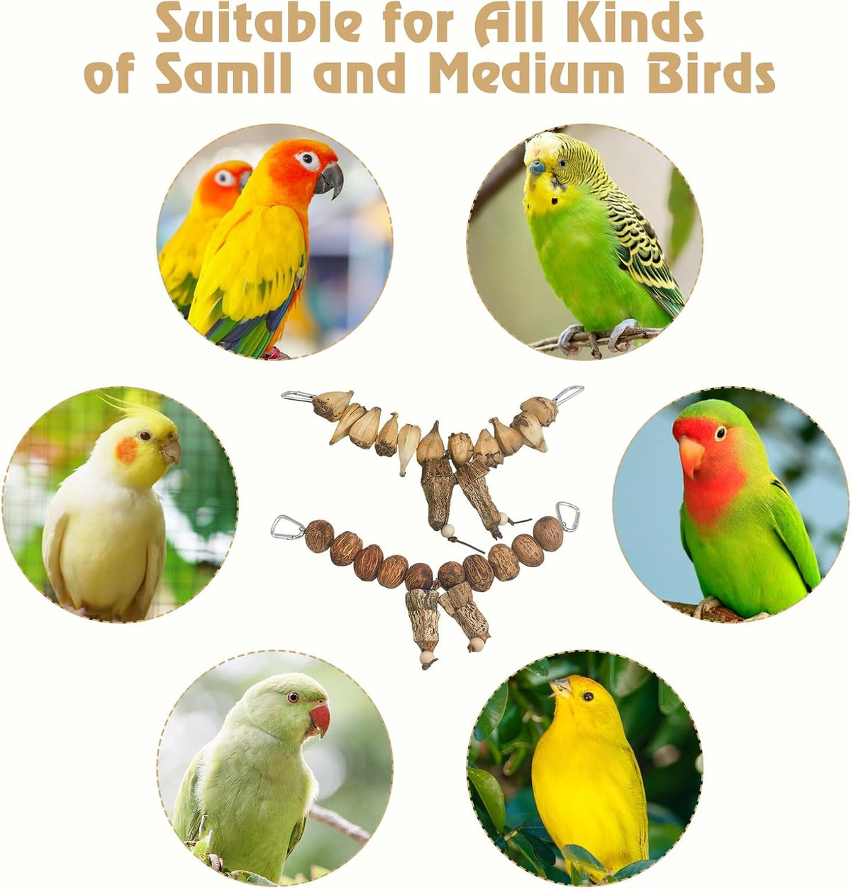 2 Pcs Bird Chew Toys Natural Parrot Chewing Toy