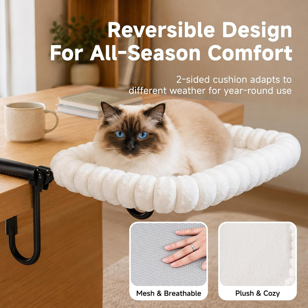 Cat Desk Bed for Large Cats, 40 lbs Heavy Duty, Foldable Hammock