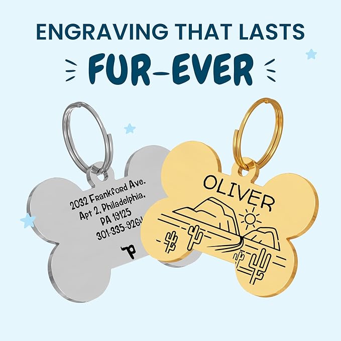 PawFurEver Custom Engraved Pet ID Tag – Personalized Dog Name Tag - Image 2