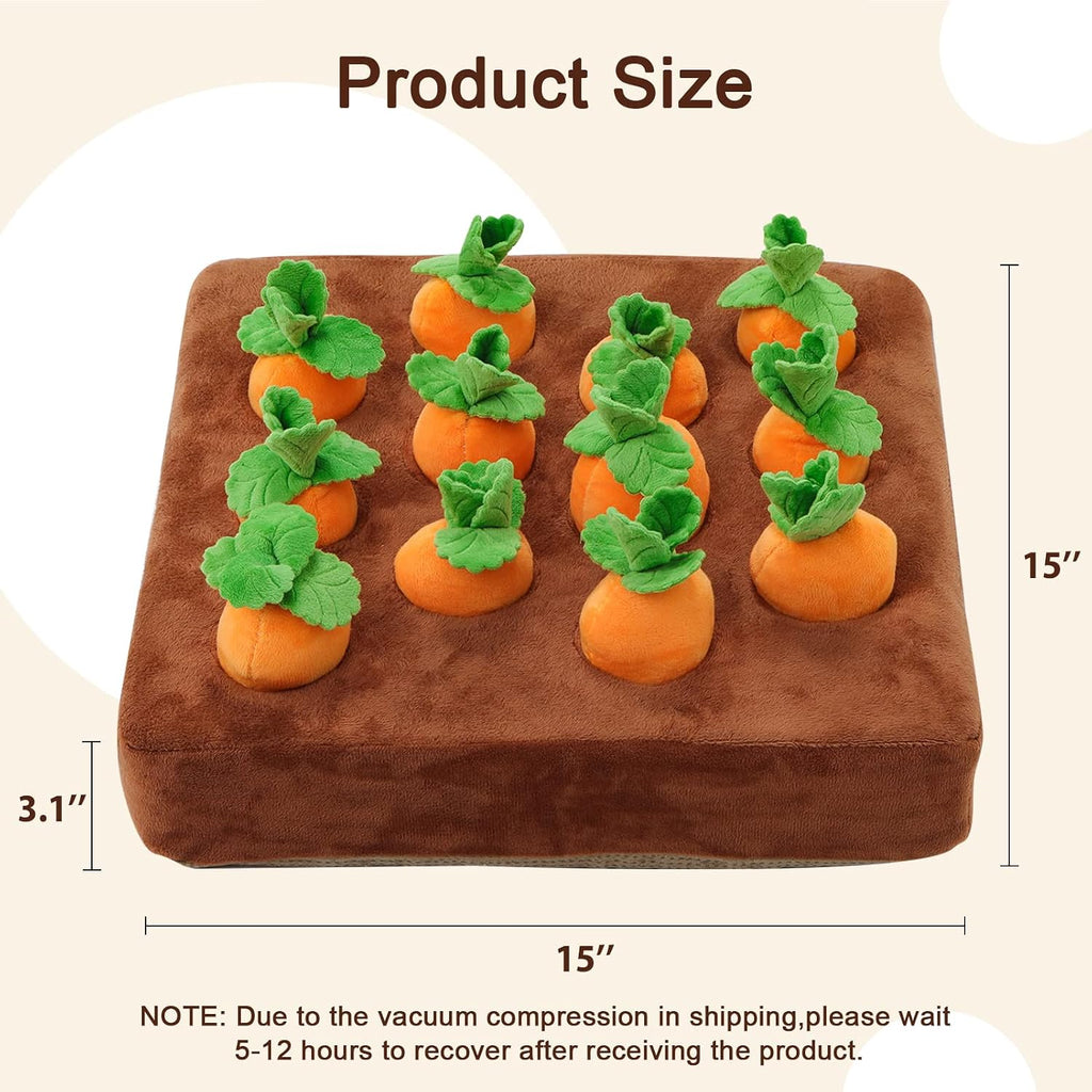 Snuffle Mat & Carrot Puzzle Toy for Dogs, Enrichment Toys with 12 Carrots
