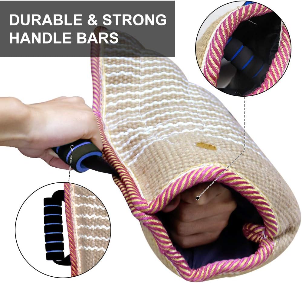 Dog Bite Training Set Professional Dog Bite Sleeve Arm with Whip Agitation Stick for Dogs Training Equipment Protection for Biting Playing Tugging Toy Interactive Pitbull German Shepherd Puppy K9