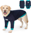 Dog Shirts Elbow Protector Front Legs, Dog Recovery Suit Stop Licking Sleeve for Wound Cover Post-Surgery for Labrador or Medium Large Dogs (Blue-Green, 5XL(Weight 65-88 lbs))