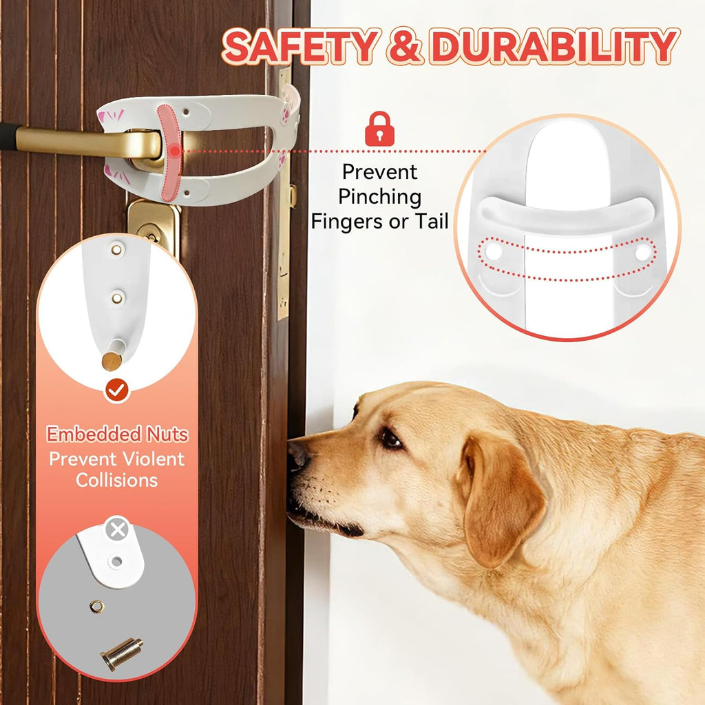 TGIOW Cat Door Latch with Stabilizer, Keep Door Open 2.5-6.5", 4Pcs, White