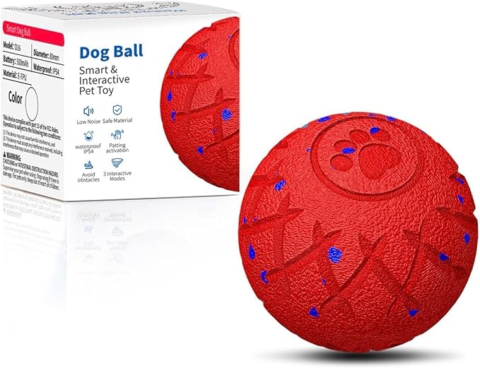 Interactive Dog Ball, Automatic Moving, Bouncing and Rotating, Silent Foam by XINGZUAN