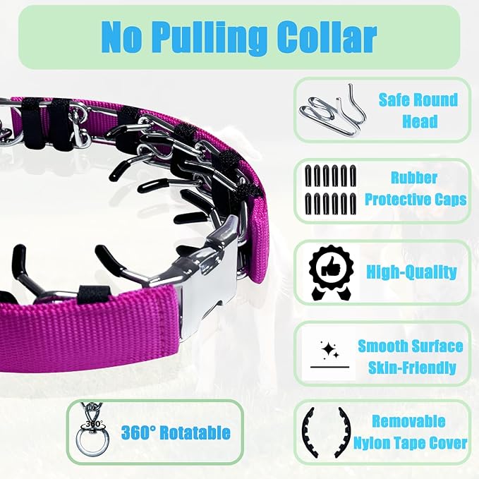 Prong Training Collar for Dogs, Rotating Ring Welding, Adjustable Dog Training - Image 3