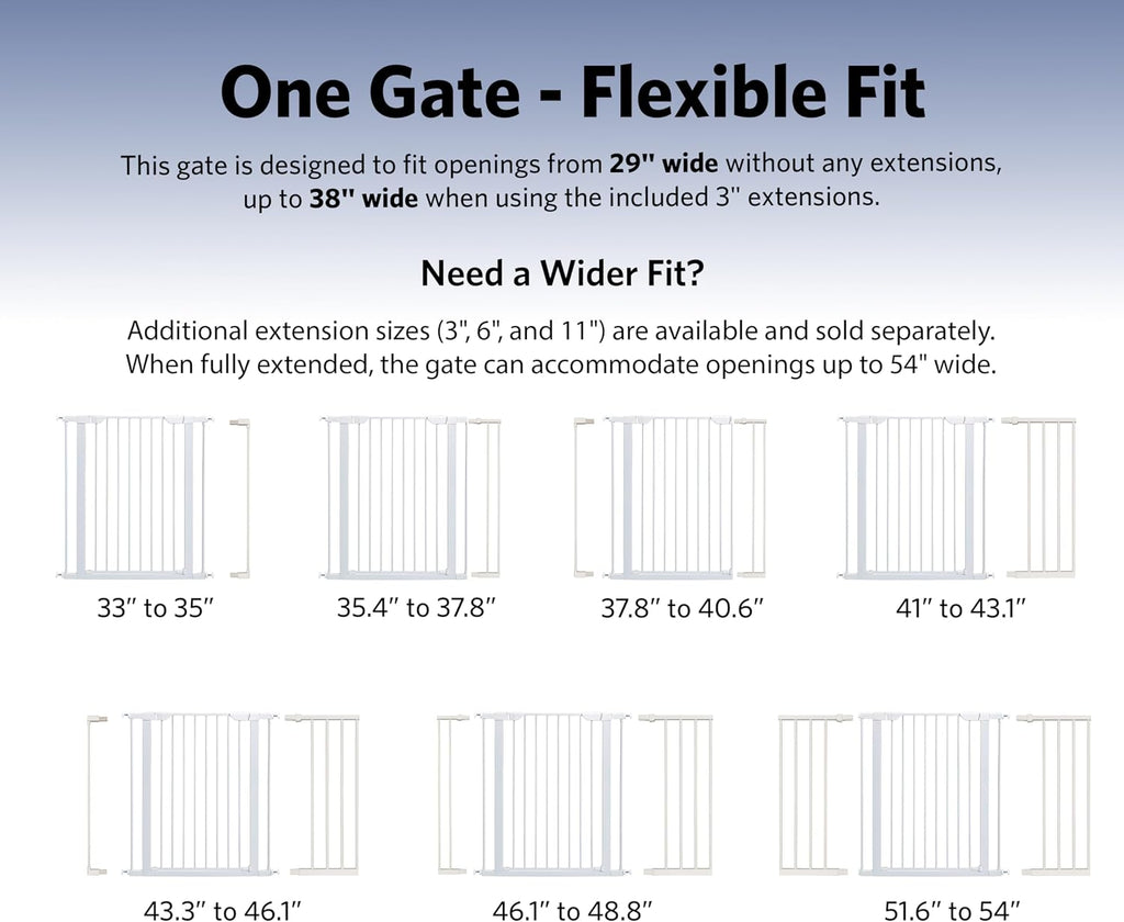 Midwest Homes 39-Inch Walk-Thru Steel Dog Gate, Expands to 38"