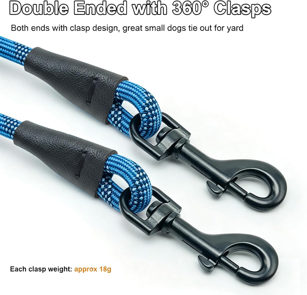 20ft Tie Out for 2 Dogs + 1/4" x 8ft Small Tether