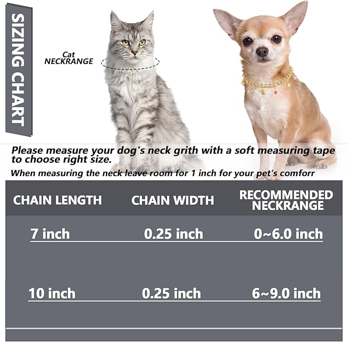 HOWWFALY Dog Collar and Cat Chain Necklace Stainless Steel Adjustable 18K Gold - Image 5