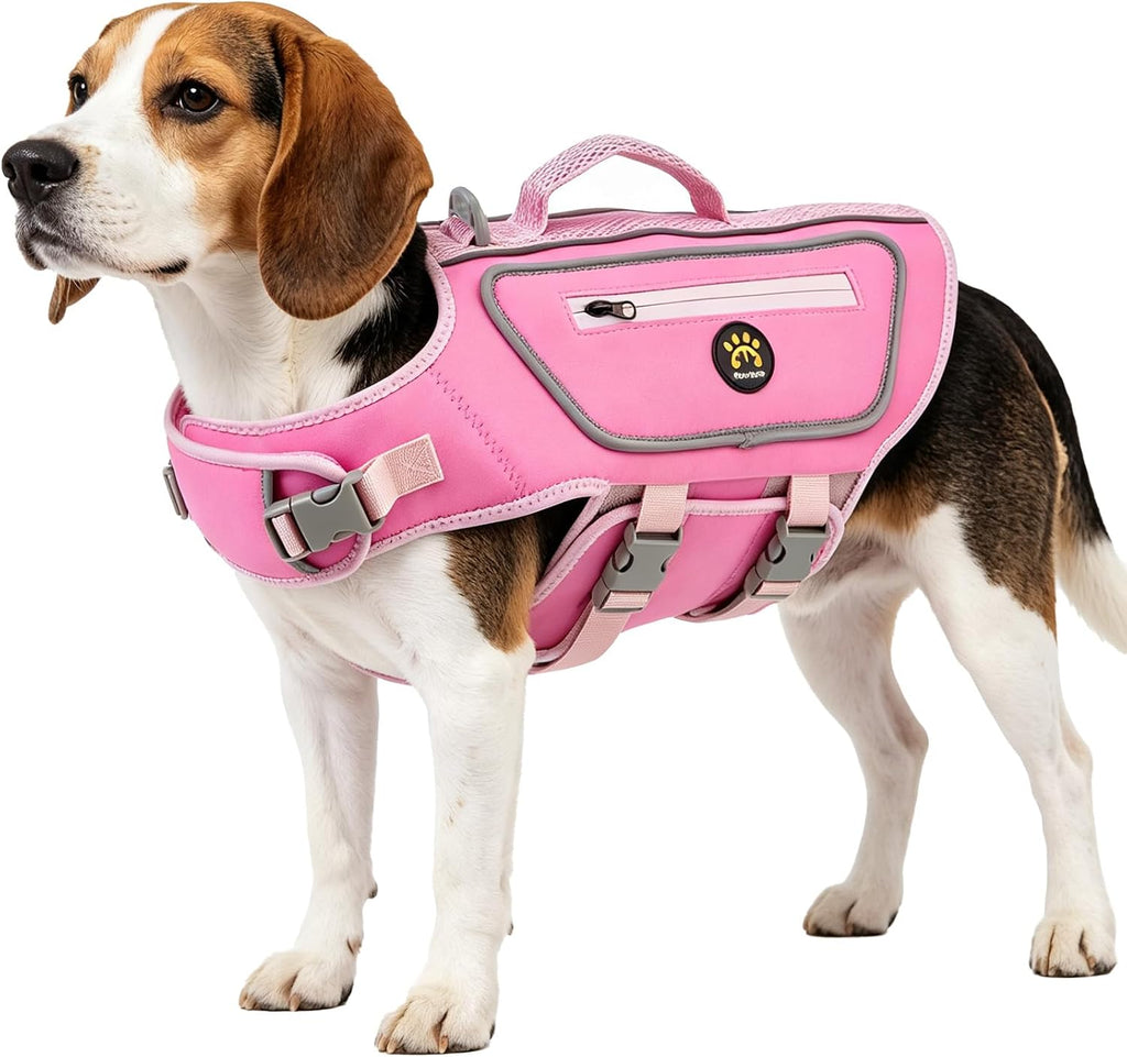 Dog Life Jacket, Bright Colors Pet Swimming Vest for Boating M