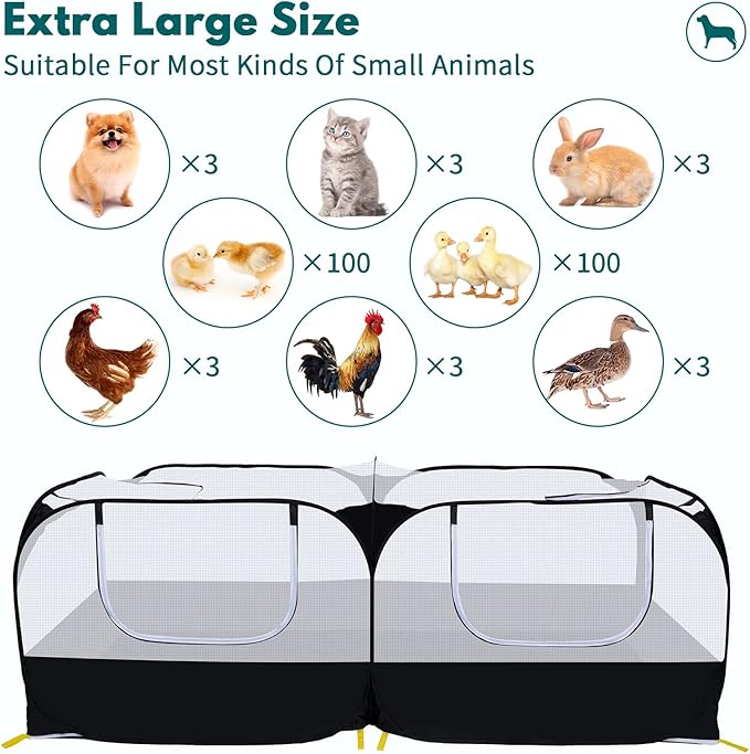 Small Animals Playpen, Pet Cage Tent Large Chicken Run Coop - Image 4