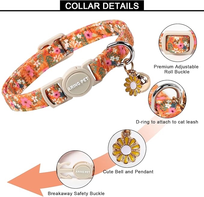 ARING PET 2 Pack Cat Collars, Breakaway Cotton Fall Halloween Kitten Collar - Image 6