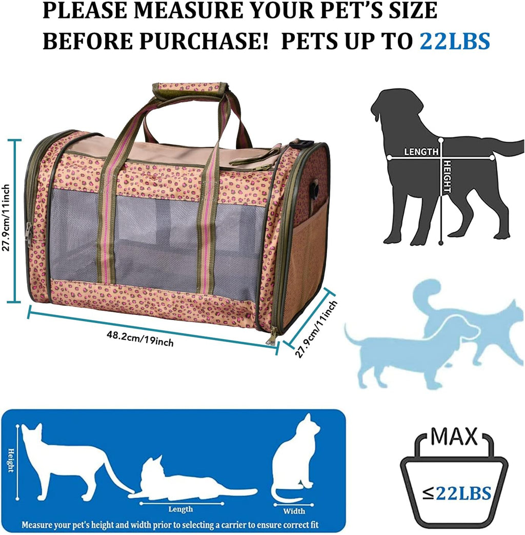 Soft-Sided Kennel Pet Carrier, Airline Approved Travel Handbag