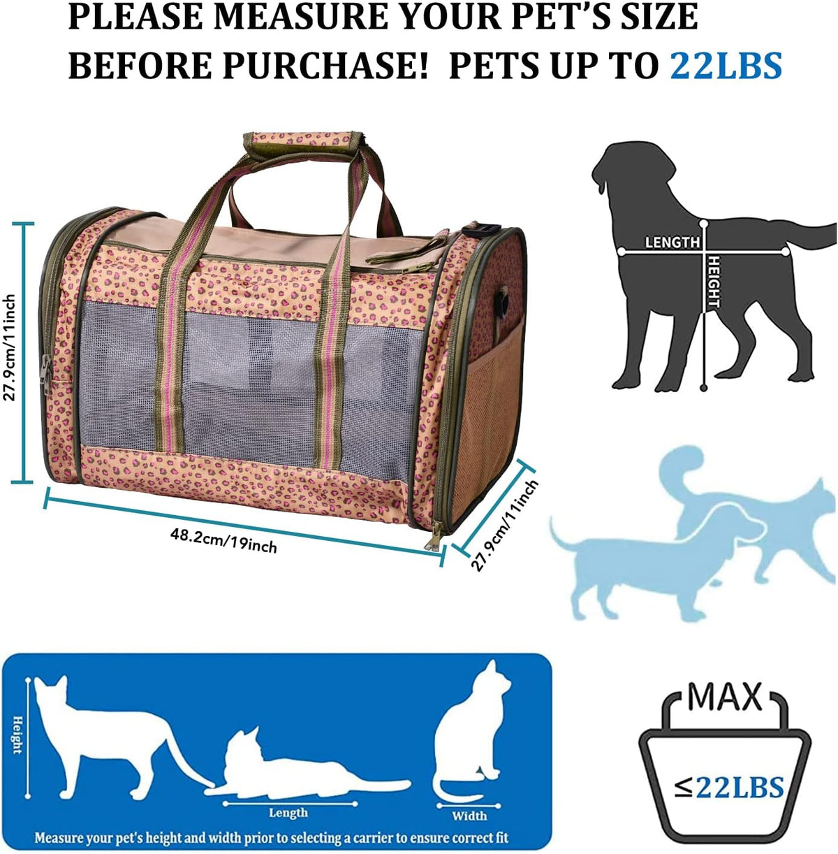 Soft-Sided Kennel Pet Carrier, Airline Approved Travel Handbag