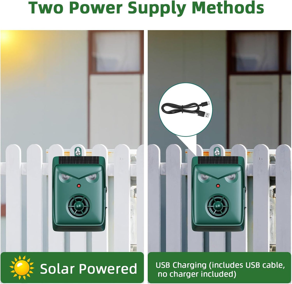 2026 Solar Ultrasonic Bird Repellent Devices Bird Deterrents for Outside Pigeon Repeller Outdoor Animal Repellent Outdoor to Keep Woodpecker Pigeon Out of Balconies Patio Garden(2Pack)