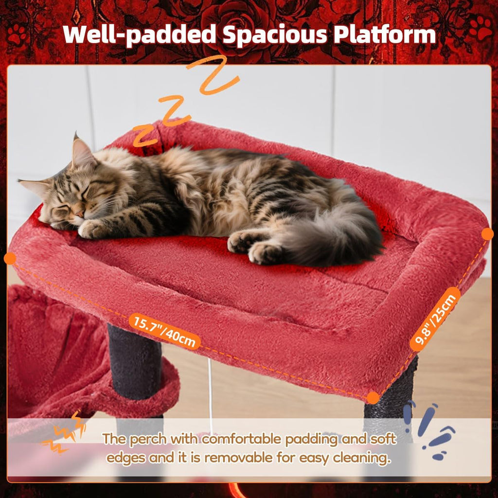 Taoqimiao Gothic Cat Tree, 38.5In Cat Tower for Indoor Cats, for Kittens