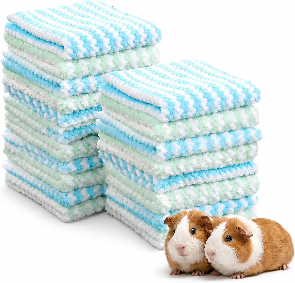 40 Pack Guinea Pig Blankets 12x12 Inch Coral Fleece Soft Washable Pads
