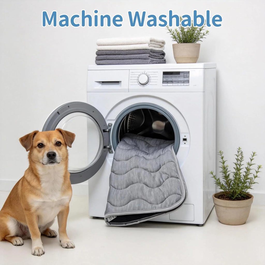 Extra Large Dog Cooling Mat,39.4''*27.6'' Washable Cooling Pet Pad, Q-MAX>0.45,XL Portable Kennel Puppy Bed for Summer,Non Slip Sleeping Blanket Pet Pads (Grey,100L x 70W cm)
