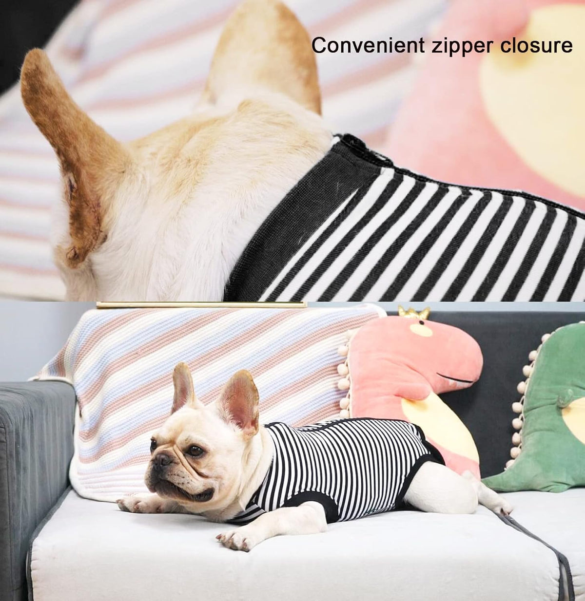 Dogs Cats Recovery Small Suit for After Surgery,Professional Pet Recovery Shirt Dog Abdominal Wounds Bandages,Substitute E-Collar & Cone,Prevent Licking Dog Onesies,Black-White XS