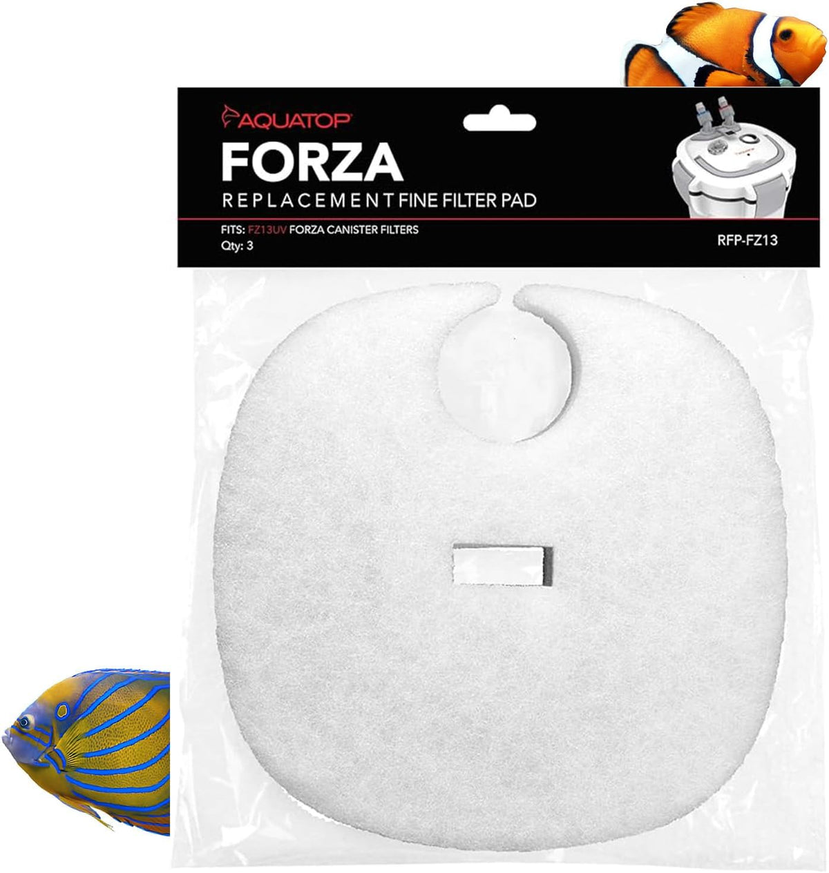 Aquatop Replacement White Filter Pads – Compatible with Forza FZ13 Canister Filters – Aquarium Filter Refills – Maintains Crystal Clear Water